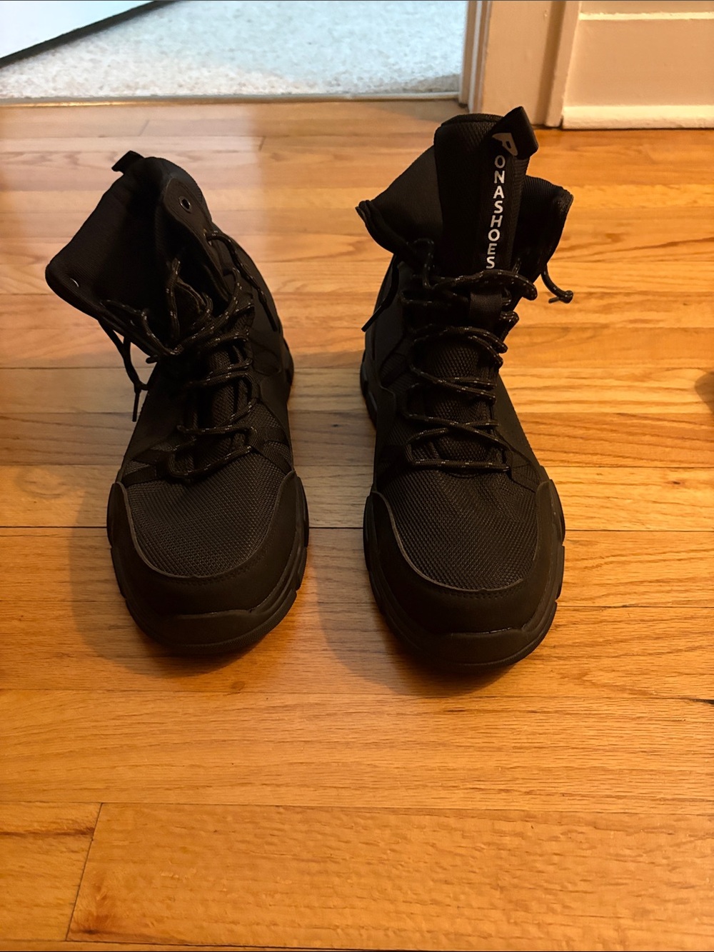 Rona Steel Toe Black Boots Size 10